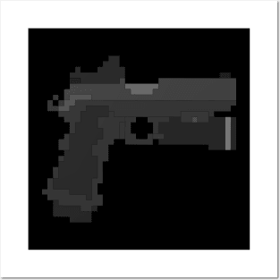 8 bit pistol Posters and Art